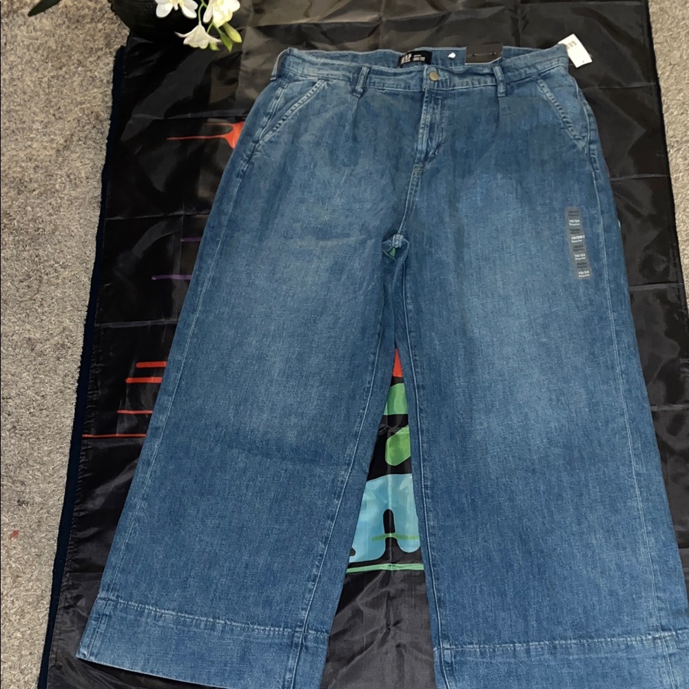 New GAP Wide-Leg Denim Jeans Size 18/34R - Picture 2 of 9